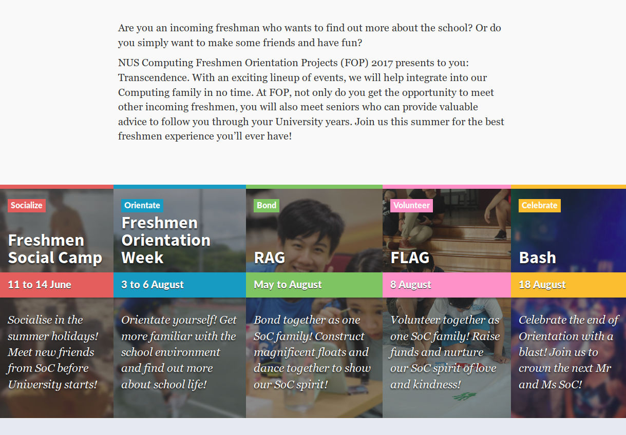 Freshman Orientation Project website